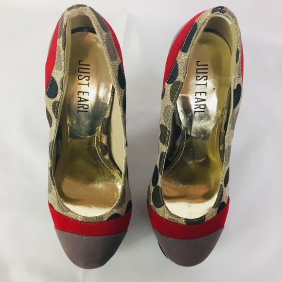 Just Earl Shoes Size 6 Polka Dots Fabric Platform - Picture 4 of 6